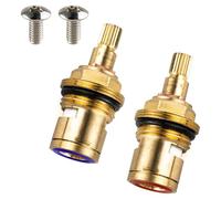 2Pcs Mixer Tap Cartridges, GI Replacement Brass Ceramic Disc Tap, Tap Cartridge Replacement, for Kitchen/Bathroom, Plumbing Repairs & DIY Upgrades
