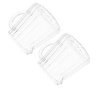 2pcs Ml Glass Creamer Pitcher with Handle and Pour Spout | High Borosilicate Glass, Vertical Stripe Design, Microwave Reheating, for Tea Service and Baking Prep