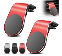 2Pcs Mobile Phone Navigation Magnetic Bracket,L Type 360° Rotatable Car Phone Mount Magnet Universal Car Cellphone Holder Strong Magnet Mount Mobile Phone Magnetic Bracket for Any Smartiphone(Red)
