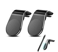 2PCS Mobile Phone Navigation Magnetic Bracket,L Type Car Phone Mount Magnet,Cars Phone Holder Magnetic Air Vent Car Phone Mount Cradle,N52 Magnet Mobile Cars Phone Holder for All Smartphone (Black)