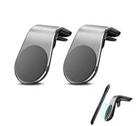 2PCS Mobile Phone Navigation Magnetic Bracket,L Type Car Phone Mount Magnet,Cars Phone Holder Magnetic Air Vent Car Phone Mount Cradle,N52 Magnet Mobile Cars Phone Holder for All Smartphone (Silver)