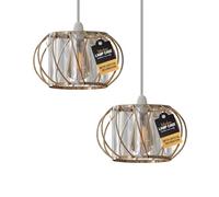 2Pcs Modern Crystal Glass Gold Light Shade Height 10 cm, Width 18cm Easy Fit Metal Hanging Ceiling Pendant Light Fixtures Chandelier Light Fitting Lamp Cage for Hallway Dining Room (Gold)