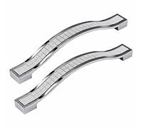 2Pcs Modern Europe Style Pull Handle Zinc Alloy Grind Arenaceous Rhinestone Crystal Furniture Door Drawer Knob Cabinet Pull Handle Kitchen Knobs(Silver)
