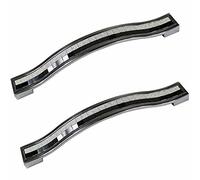 2Pcs Modern Europe Style Pull Handle Zinc Alloy Grind Arenaceous Rhinestone Crystal Furniture Door Drawer Knob Cabinet Pull Handle Kitchen Knobs(Black & Silver)