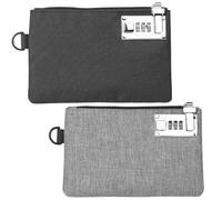 2Pcs Money Bag with Lock 5x8 Inch Coin Purse with Zipper Oxford Cloth Money Pouch Cash Bag