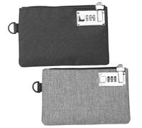 2Pcs Money Bag with Lock, 5x8 Inch Coin Purse with Zipper, Oxford Cloth Money Pouch, Cash Bag for Jewelry, Passports, Medicine, Credit Cards, Valuable Storage