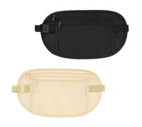 2Pcs Money Belt, Anti-Theft Waterproof Money Belts for Travel Hidden Men, Adjustable Elastic Concealed Money Belts, Secure Money Belts for Travel Hidden Women for Cash Cards Phone