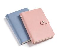 2Pcs Money Saving Wallet Set, 100 Envelopes Saving Challenge Binder Kit, Cash Saving Binder, Dual-Sided Pages, for Home, Office, Couples to Reach Financial Goals (Pink + Blue)