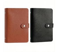 2Pcs Money Saving Wallet Set, 100 Envelopes Saving Challenge Binder Kit, Cash Saving Binder, Dual-Sided Pages, for Home, Office, Couples to Reach Financial Goals (Black + Brown)