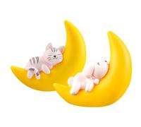 2pcs Moon Bear Resin Floating Adornment for Aquarium Glass Surfaces | Bright Cartoon Animal Shape, Compact Space Saving Decor, Fadeless Colour, Easy Setup for Fish Keepers