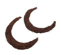 2pcs Moon Shape Grapevine Wreath 30cm Rattan Ring for Christmas Decor
