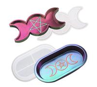 2PCS Moon Star Tray Resin Mold Silicone Sun Moon Phase Epoxy Resin Casting Mould Candle Holder Jewelry Storage Plate Soap Dish Trinket Container Handmade Resin Craft Home D¨¦cor