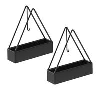 2Pcs Mosquito Coil Holder Incense Holder Triangle Fireproof Incense Holder Ash Catcher Portable Iron Incense Coil Holder with Handle for Camping Patio Bedroom Home Outdoor Black