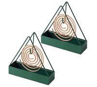 2PCS Mosquito Coil Holder, Portable Metal Mosquito Coil Holder for Home Garden Camping #1 (Green)