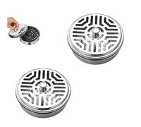 2Pcs Mosquito Coil Holder Stainless Steel Incense Holder Incense Burner Ash Tray with Lid for Home, Outdoor, Camping and Fishing