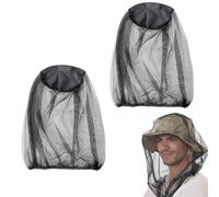 2pcs Mosquito Head Net Mesh Hat, Midge Nets For Head, Midge Nets For Head, Net Mesh Nylon Mosquito Head Net For Outdoor Hiking Camping Climbing Fishing and Walking