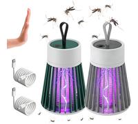 2PCS Mosquito Killer Lamp, Bug Zapper with UV Light Catcher, 3 in 1 Portable Fly Killer Indoor Mosquito Killer, 360° Attract Insect Fly Zapper for Indoor Outdoor Camping, Gray and Green