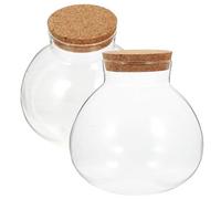 2pcs Moss Landscaping Bottle Glass Spherical Closed Terrarium Jar