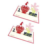 2pcs Mother's Day 3d Cards for Mum, Paper Greeting Card
