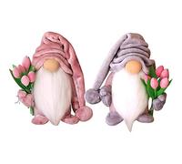 2PCS Mothers Day Gonk Gifts for Mum, Handmade Tulip Spring Gonks Faceless Doll Mothers Day Decorations, Elf Novelty Tabletop Gnomes Ornament Gifts for Mother Grandma Birthday from Daughter Son