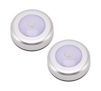 2Pcs Motion Sensor Light, Eye Soft Warm White LED Nightlight, Battery Powered Mini LED Nightlight, for Closet Drawer Bed Bottom (White Light)
