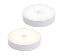 2PCS Motion Sensor Lights Indoor,Warm/Cool White Smart Stair Lights,Rechargeable Battery LED Magnetic Night Light with USB Cable for Stairs Corridors Closet Kitchen Under Cabinets