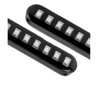 2pcs Motocycle LED Light Strip 12LED Amber Flowing Water Turn Signal Lamp Waterproof LED Running Lights Tail Brake Light Strip Turn Signals