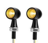 2PCS Motorbike Mini LED Bullet-Shaped Indicators, 12V E-mark Vintage Turn Signal Amber Light, Universal Waterproof M8 Motorcycle Daytime Brake Lights for Harley Dirt Bike Yamaha Honda Kawasaki