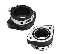2PCS Motorcycle Air Intake Manifold Boots Carburetor Adapter Inlet Intake for Minibike Dirt Bike Motorcross TTR SSR PWK 21/24/26/28/30/32/34mm PE26/28/30mm TM28/32/34 Carb Pit Dirt Bike (Black-Size C)