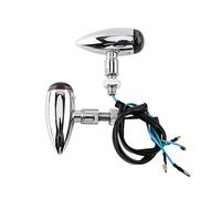 2pcs Motorcycle Amber LED Turn Signals Indicator Lighting Lamp Silver