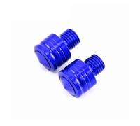 2Pcs Motorcycle CNC Aluminum M8 M10 Rear View Mirror Hole Plugs Screws Rearview Mirror Holder(10mm Blue)