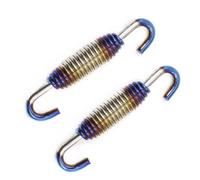 2PCS Motorcycle Exhaust Muffler Springs, Universal Stainless Steel Pipe Springs Hooks for Motorcycle,56mm Total Length (Blue)