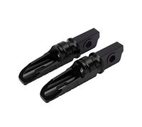 2pcs Motorcycle Front Footpeg Footrest T6063 Aluminum Alloy Anti Slip Rustproof Replacement for Aprilia GPR125 APR150 (Black)