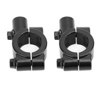 2pcs Motorcycle Handlebar Rear View Mirror Bracket Heavy Duty Shock Resistant Structure Mirror Thread Bracket Anti-Swing Clamp for ATV Scooter Quad Bike (Black M10)