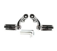 2Pcs Motorcycle Highway Foot Peg, Chrome Adjustable Durable Comfortable Foot Rest Peg with 360 Degree Adjustment, Metal Highway Peg for 1.25in Crash Rod (Short Type)