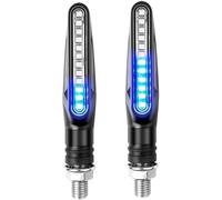 2PCS Motorcycle Indicators for MONSTER 696 821 620 796 749 1098S, Flowing Turn Signal Lights with 12 LEDs, Universal Waterproof Brake Lights,Blue