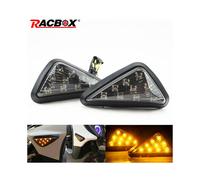 2pcs Motorcycle Led Turning Lamp Smoke Triangle Flush Mount LED Turn Signal Indicators Lights Amber Blinker Day Running