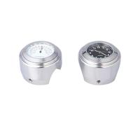 2pcs Motorcycle Luminous Watch for Handlebar Riding, Aluminum Alloy | Silver Fashion Design, Precise Time Keeping, Night Riding Use, Custom Builders and Riders