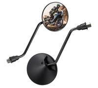 2PCs Motorcycle Mirrors Set,Mobility Scooter Mirrors,Motorbike Rear View Mirror,Universal Rounded Side Back Rearview Mirror,360° Swivelling Handlebar Side View 8mm Thread for ATV/Scooter/Cruiser/Bike