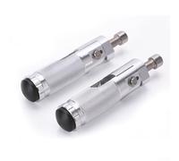 2pcs Motorcycle Pedals Aluminum Alloy Foldable Round Style with Rebound Type and 8MM Compatibility for Reliable Motorcycle Foot Control (Silver)