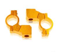 2pcs Motorcycle Rear View Mirror Bracket Mount Adapter Gold Aluminum Alloy Clamp Screw for ATV Scooter Electric Bike Fitment Replacement Part