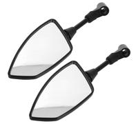 2pcs Motorcycle Rearview Mirror Black ABS Side Mirror Replacement | High-definition Reflective Glass, Easy Installation, Multifunctional Design, Sturdy Build for Scooter Handlebars