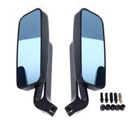 2PCS Motorcycle Rearview Mirrors Aluminum Alloy Frame Blue Glass Shockproof Lasting and Suitable for Motorbikes and Vintage Motorcycles