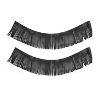 2pcs Motorcycle Retro Saddlebag Fringe, Artificial Leather Floorboard Fringe with Soft Texture, 70cm Full Extension for Harley Bobber Café Racer Custom Bikes (Black Item No. 3-2-72)