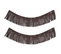 2pcs Motorcycle Retro Saddlebag Fringe, Artificial Leather Floorboard Fringe with Soft Texture, 70cm Full Extension for Harley Bobber Café Racer Custom Bikes (Brown Item No. 3-2-73)