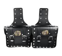 2Pcs Motorcycle Saddlebags, 13x11x4" Soft PU Leather Motorcycle Tank Bag with Metal Buckles, Anti-scalding Capacious Motorcycle Luggage for Most Motorcycle Models