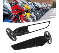 2pcs Motorcycle Side Mirrors Motorcycle Rearview Mirror 360° Rotating Motorbike Wing Mirror Adjustable Flat Motorbike Mirrors for Nin-ja 300/400/650/ZX6R/ZX10R