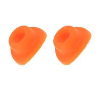 2pcs Motorcycle Silicone Valve Cap Waterproof Seal Orange Pair