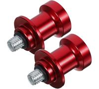 2pcs Motorcycle Swing Arm Red Aluminium Alloy Spool Stand Screw 8mm | Paddock Stand Use, Helps Chain Maintenance, Stable Rear Support, Suits Motorcycle Swingarm