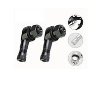 2PCS Motorcycle Wheel Tire Valves Stem Cap Air Tire Cover 90 Degree CNC Aluminum Alloy Tubeless Valve Stems(Black 2pcs)